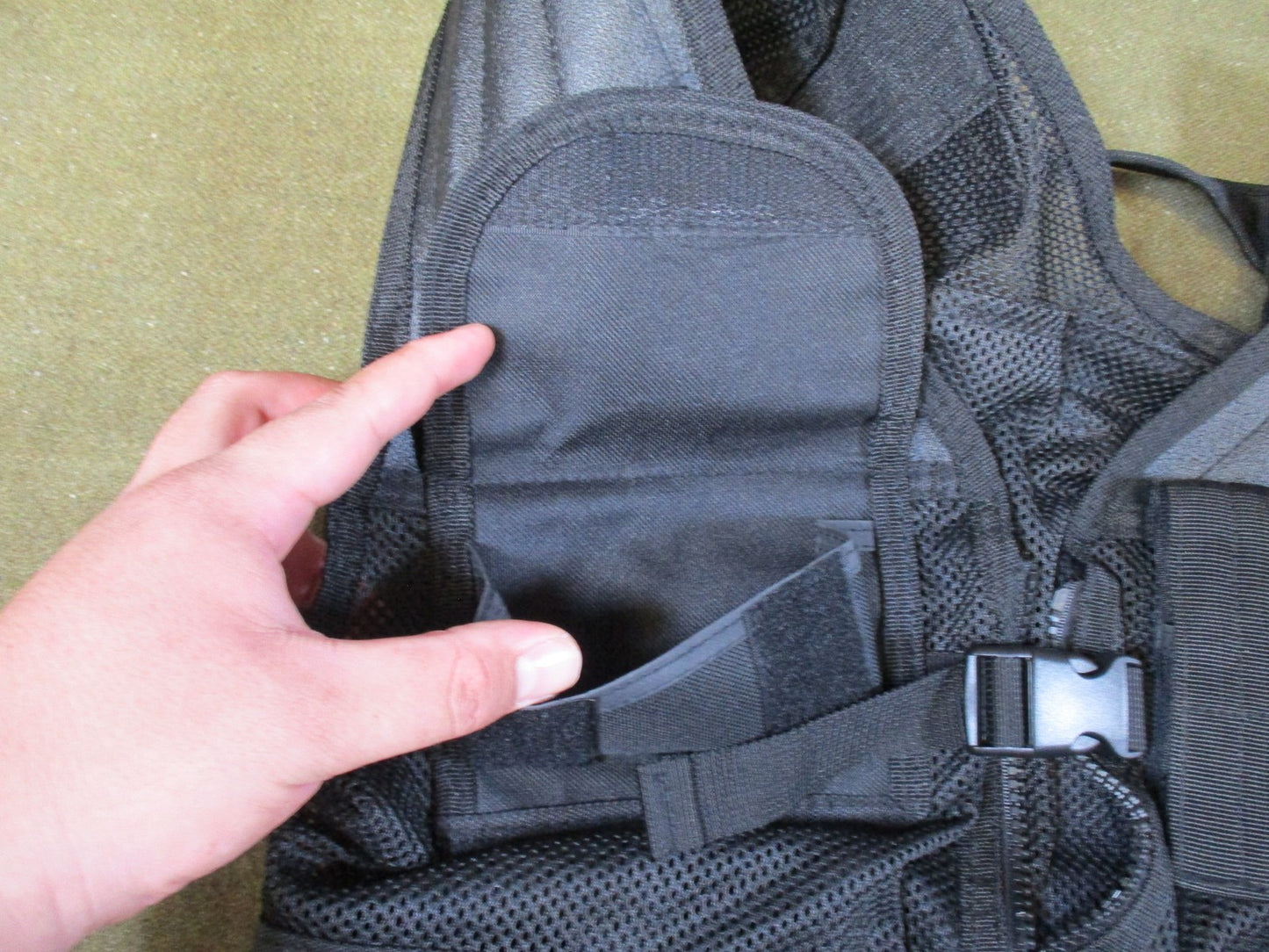 Tactical Modular Mesh Vest with Integrated Holster and Magazine Pouches Black
