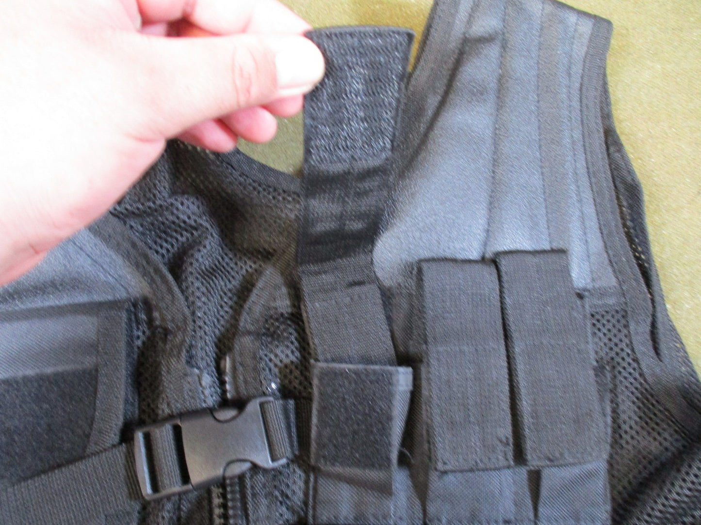 Tactical Modular Mesh Vest with Integrated Holster and Magazine Pouches Black