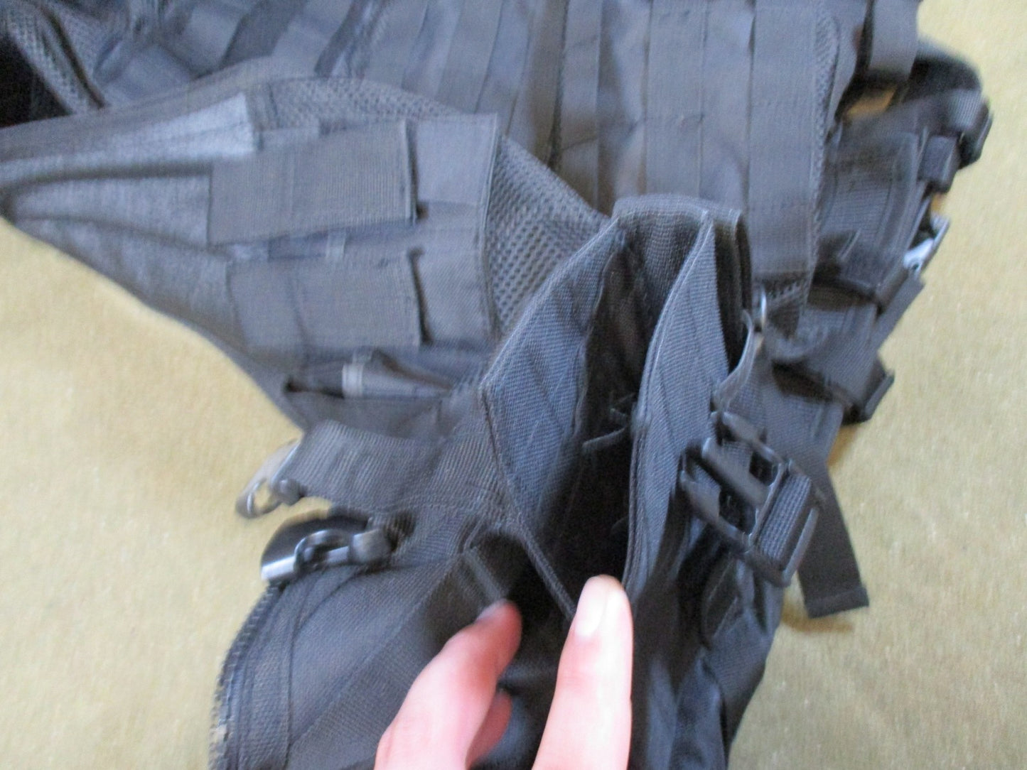 Tactical Modular Mesh Vest with Integrated Holster and Magazine Pouches Black