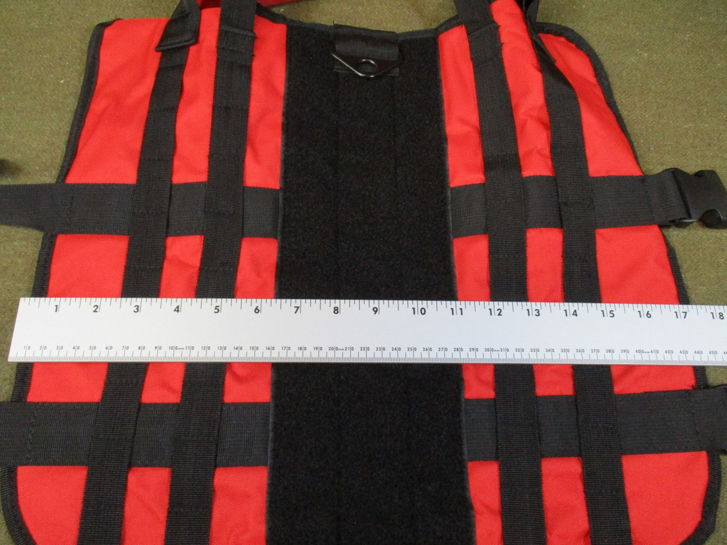 Tactical Service Dog Vest MOLLE Harness Red Black Adjustable Heavy Duty