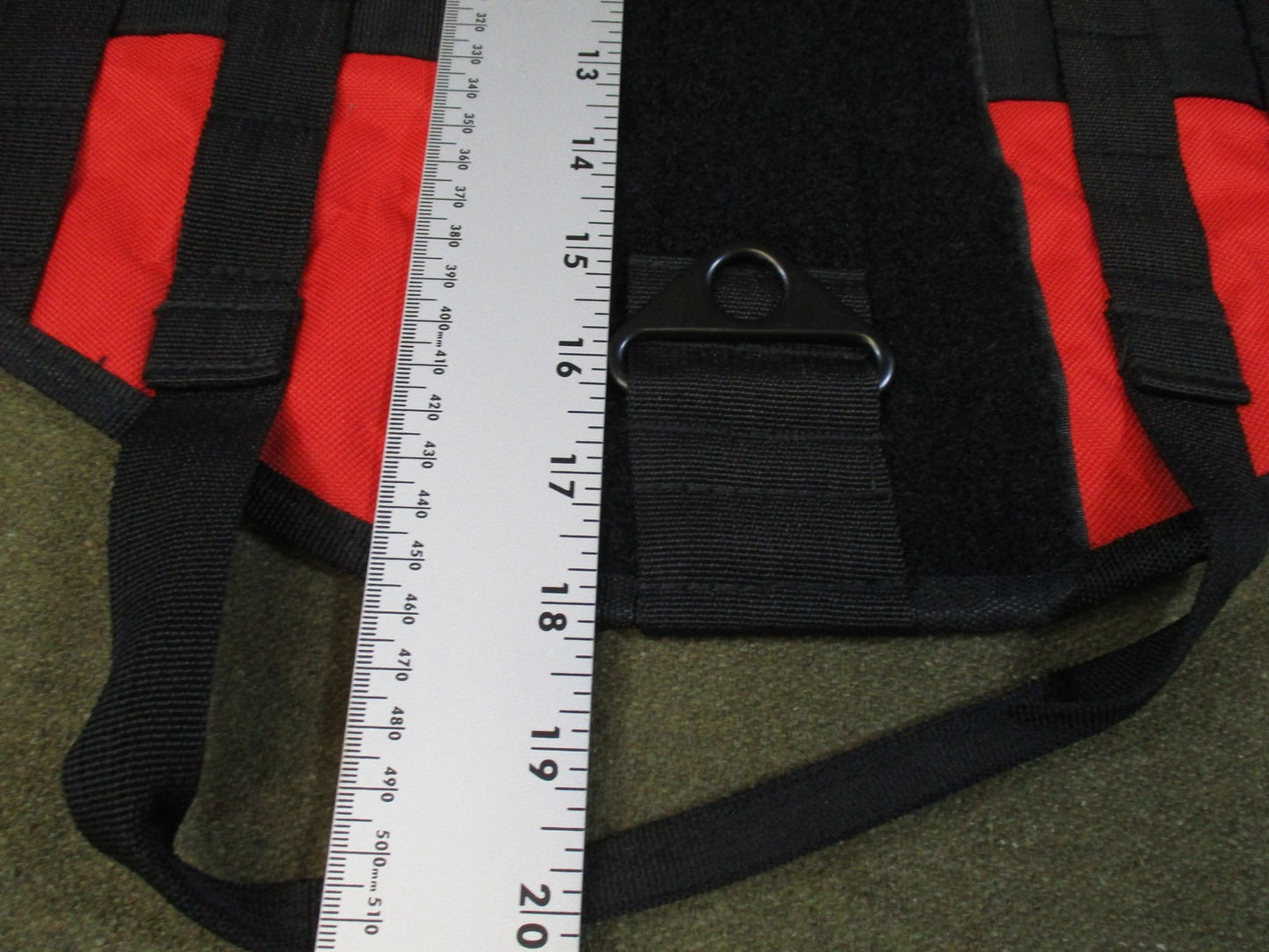 Tactical Service Dog Vest MOLLE Harness Red Black Adjustable Heavy Duty
