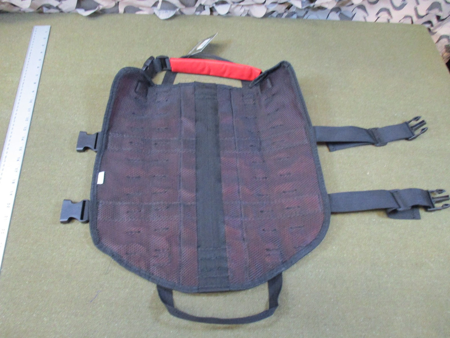 Tactical Service Dog Vest MOLLE Harness Red Black Adjustable Heavy Duty