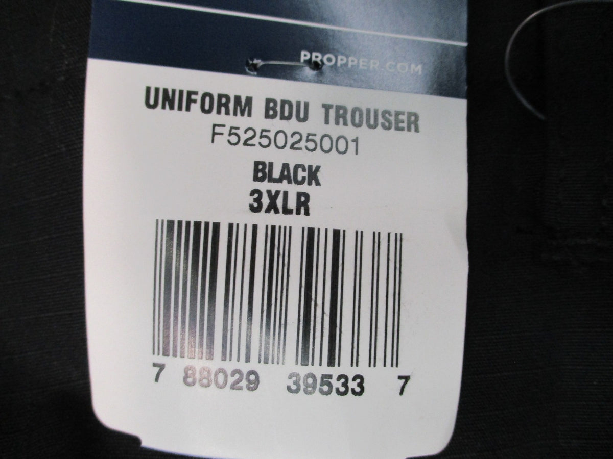 Propper BDU Pants Black 3XL Regular Tactical Cargo Uniform Trousers F525025001