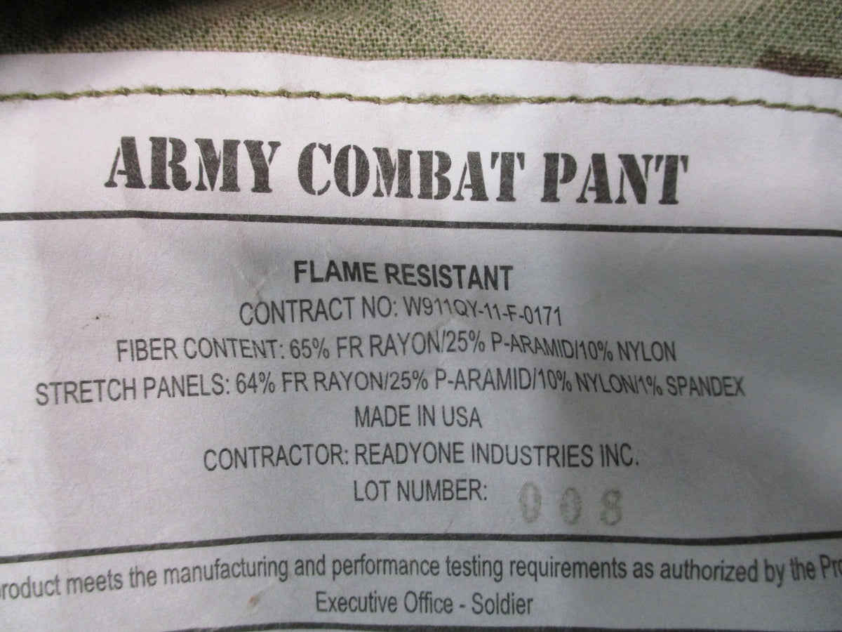 USGI Army Combat Pants OEF-CP MultiCam FR Medium Regular Crye Knee Pad Slots