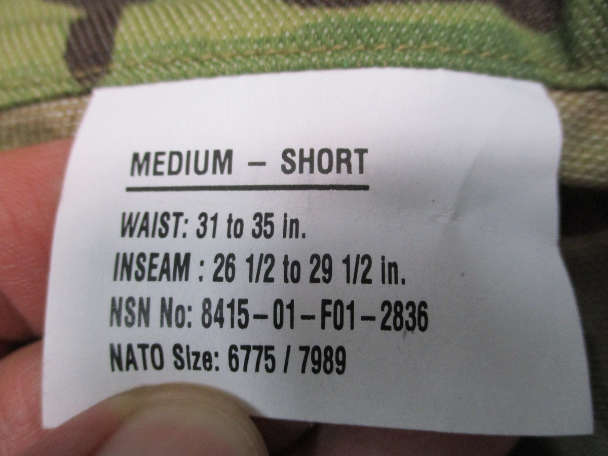 USGI Army Combat Pants OEF-CP MultiCam FR Medium Short 8415-01-F01-2836