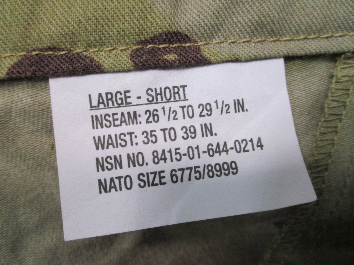 USGI Army Combat Pants OCP Scorpion FR Large Short Crye AirFlex 8415-01-644-0214