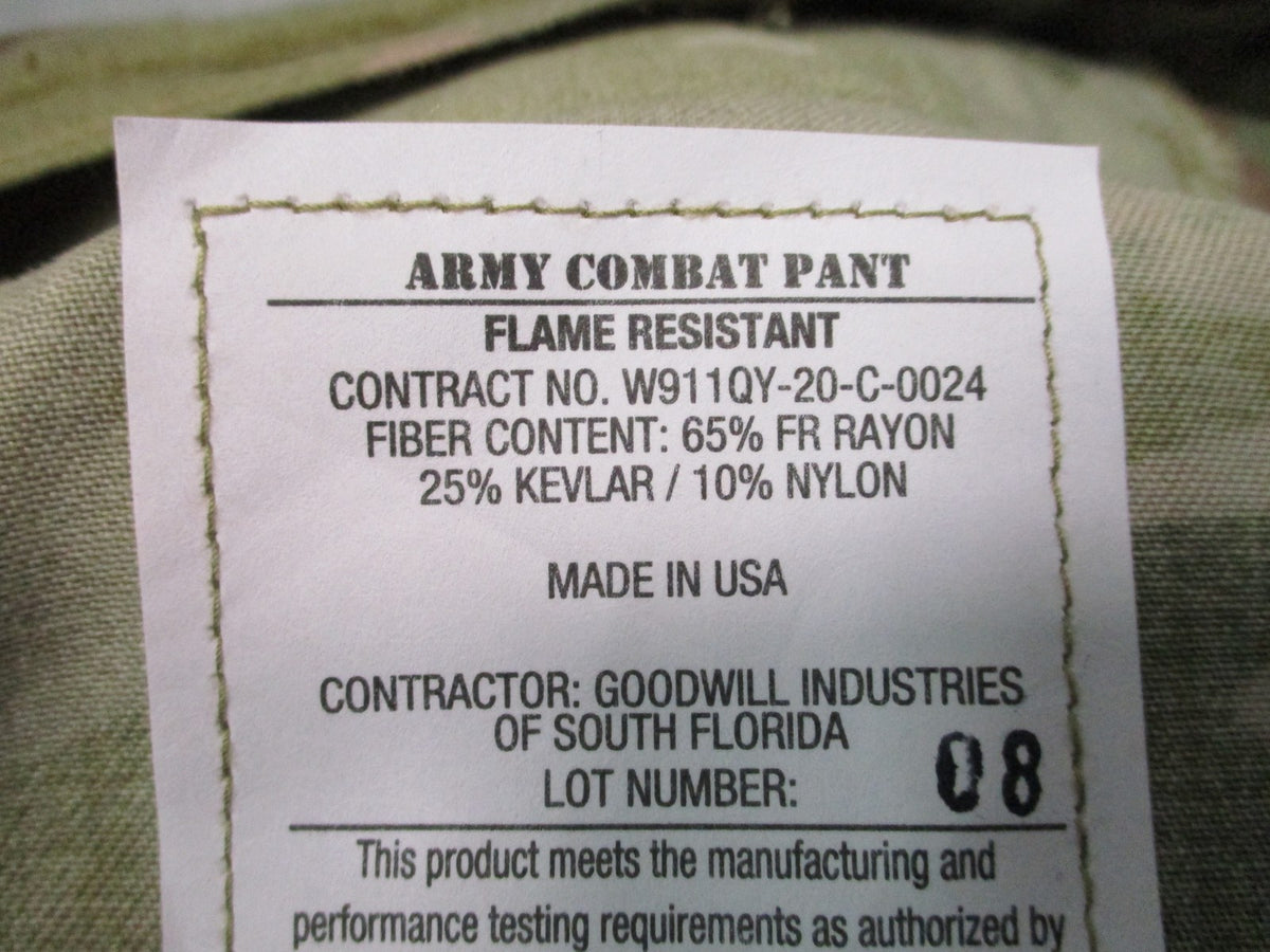 USGI Army Combat Pants OCP Scorpion FR Large Short Crye AirFlex 8415-01-644-0214