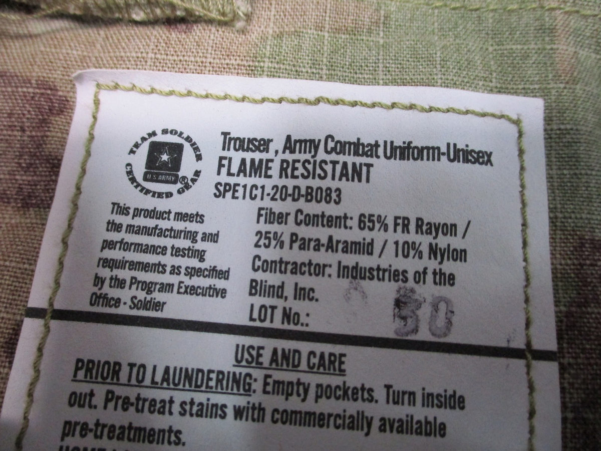 USGI Army Combat Trousers OCP Scorpion W2 FR Large Short NWT 8415-01-598-9529