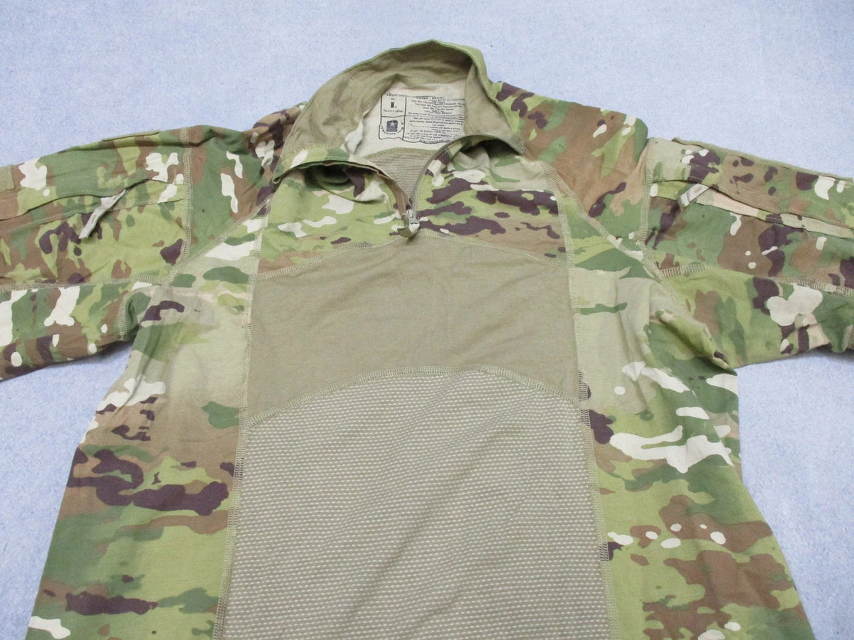 NWT MASSIF ARMY OCP COMBAT SHIRT SCORPION CAMOUFLAGE LARGE 1/4 ZIPPER FR TOP