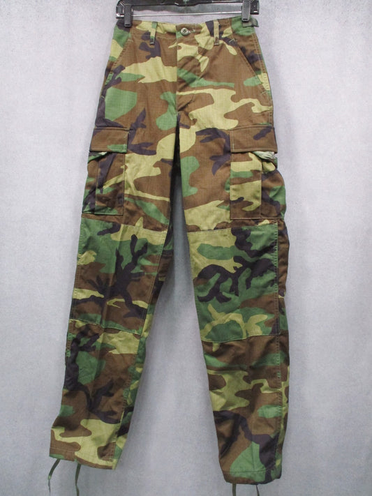 US Military Propper Woodland Camouflage Combat Trousers X-Small Long Surplus