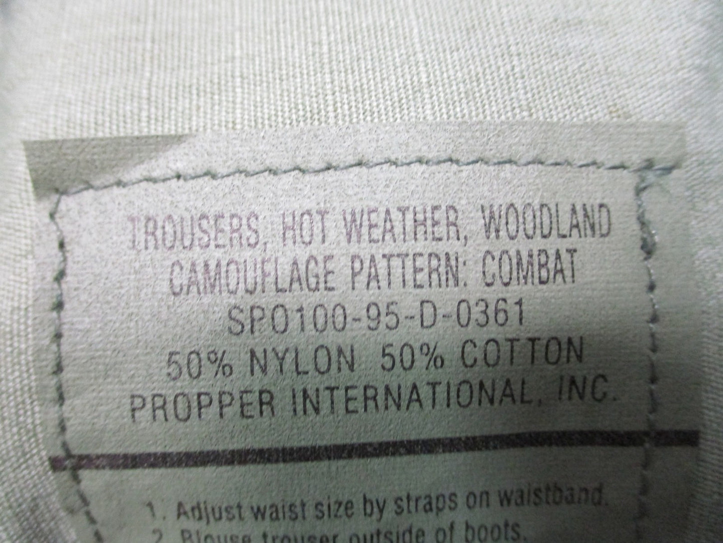 US Military Propper Woodland Camouflage Combat Trousers X-Small Long Surplus