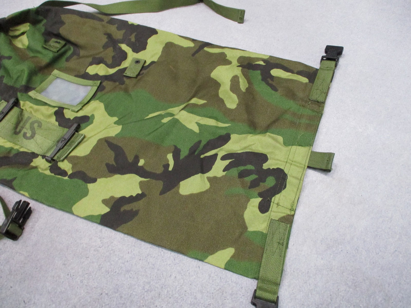 USGI SMALL WOODLAND CAMO BDU DUFFEL BAG STUFF SACK CARRYING ENSEMBLE PACK (USED)