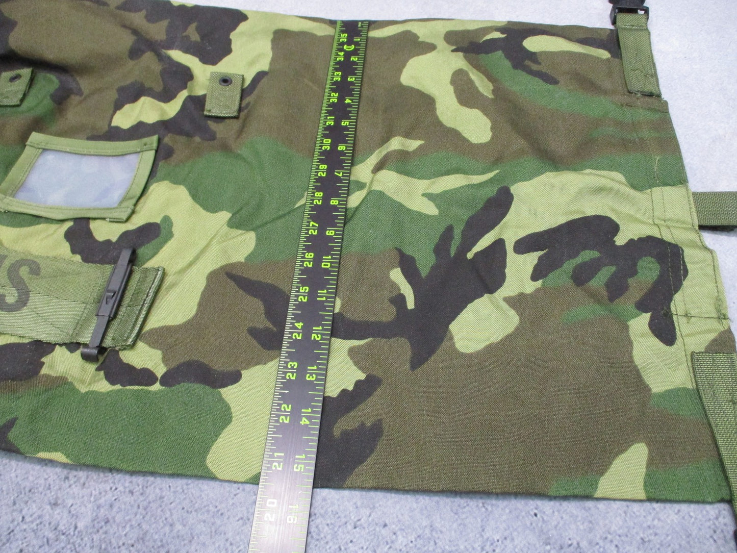 USGI SMALL WOODLAND CAMO BDU DUFFEL BAG STUFF SACK CARRYING ENSEMBLE PACK (USED)