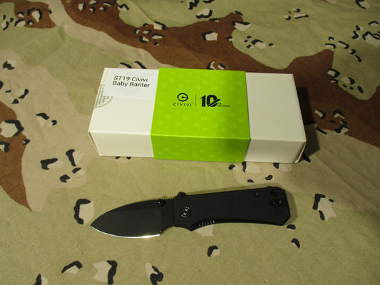 Civivi Baby Banter ST19 Folding Knife Black Blade Pocket Clip New