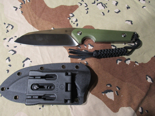 Civivi Kepler C2109A  Green G10 Fixed Blade Knife Satin 9CR18Mov Blade w/ Sheath