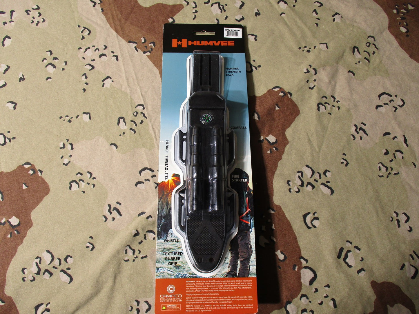 Humvee Survival Knife 12.5" Multi-tool w/ Fire Starter, Compass, Sharpener