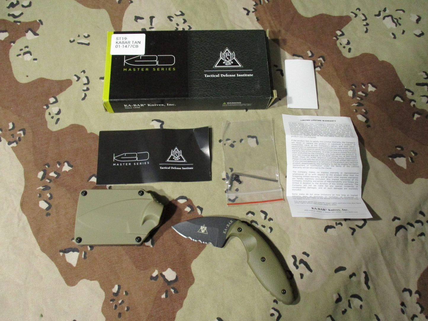 KA-BAR TDI Law Enforcement Fixed Blade Knife Serrated Tanto 01-1477CB New