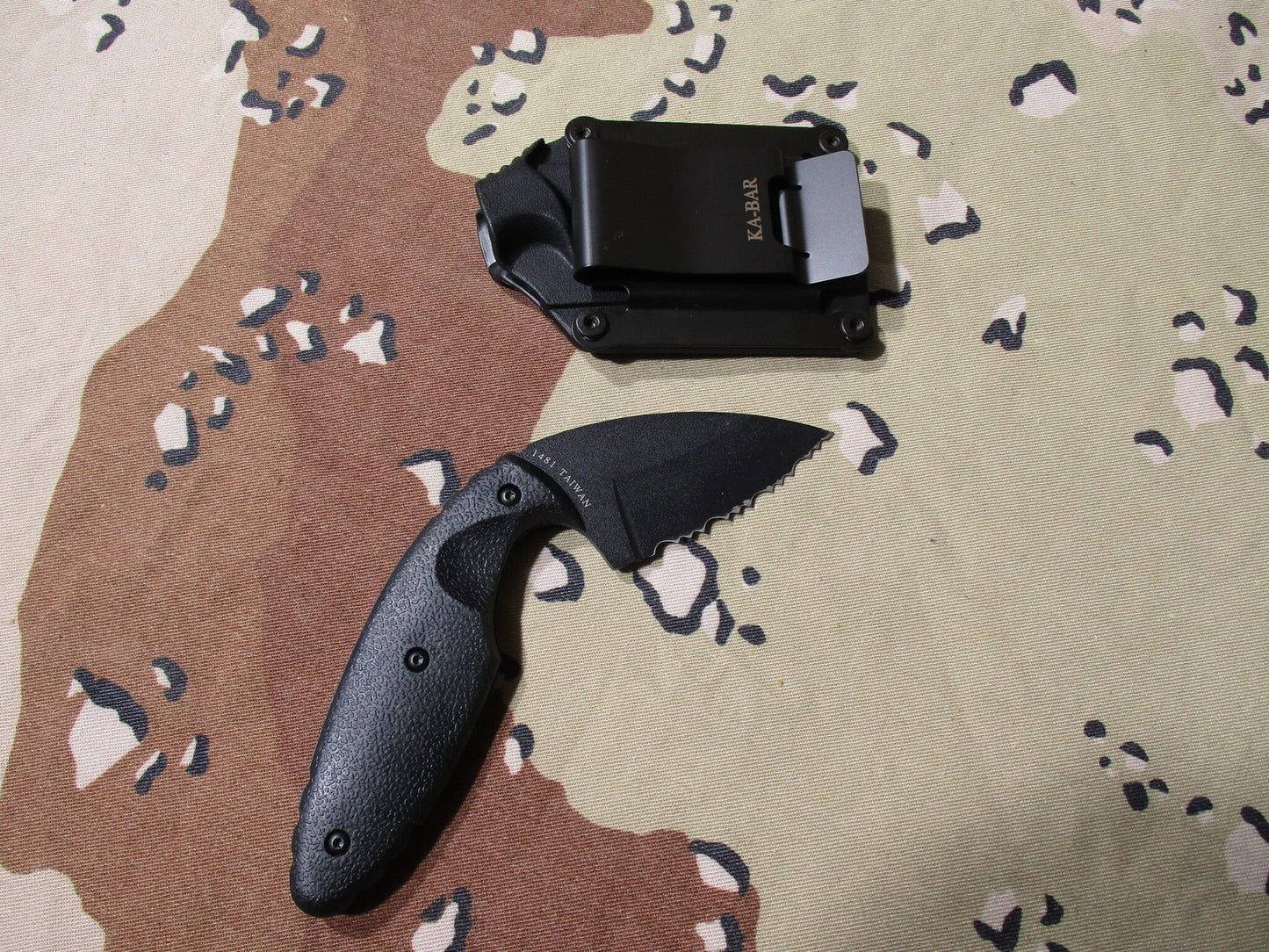 KA-BAR TDI Law Enforcement Fixed Blade Knife Serrated Black Kydex Sheath