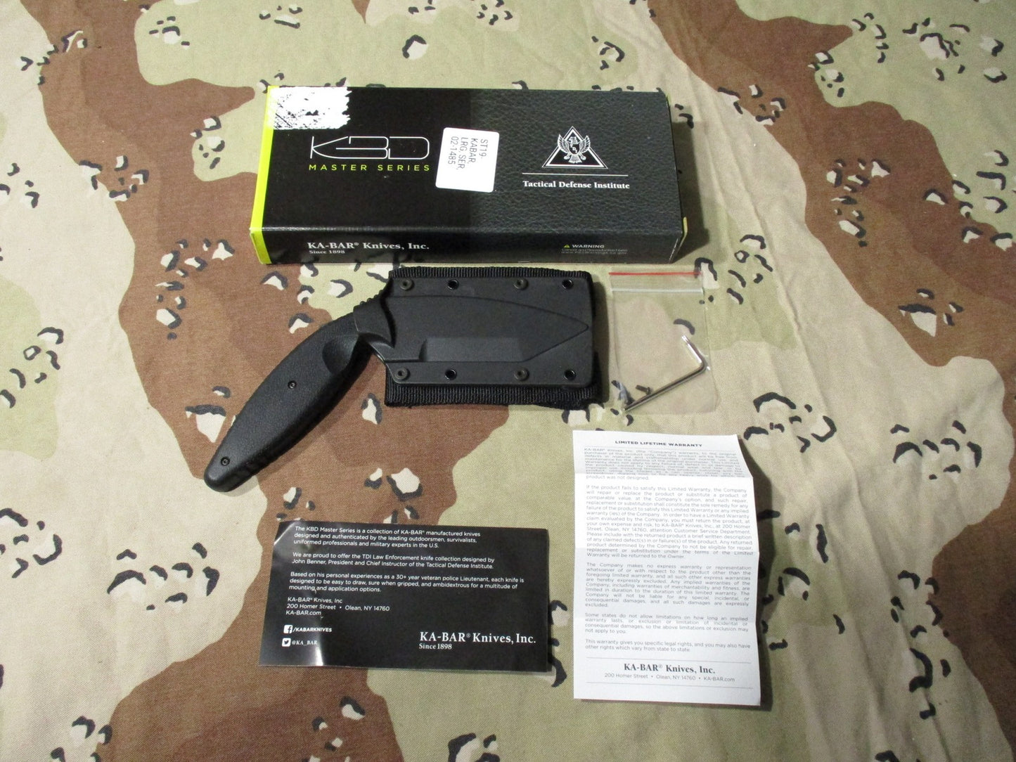 KA-BAR TDI Law Enforcement Fixed Blade Knife Serrated w/ Sheath Used - Excellent