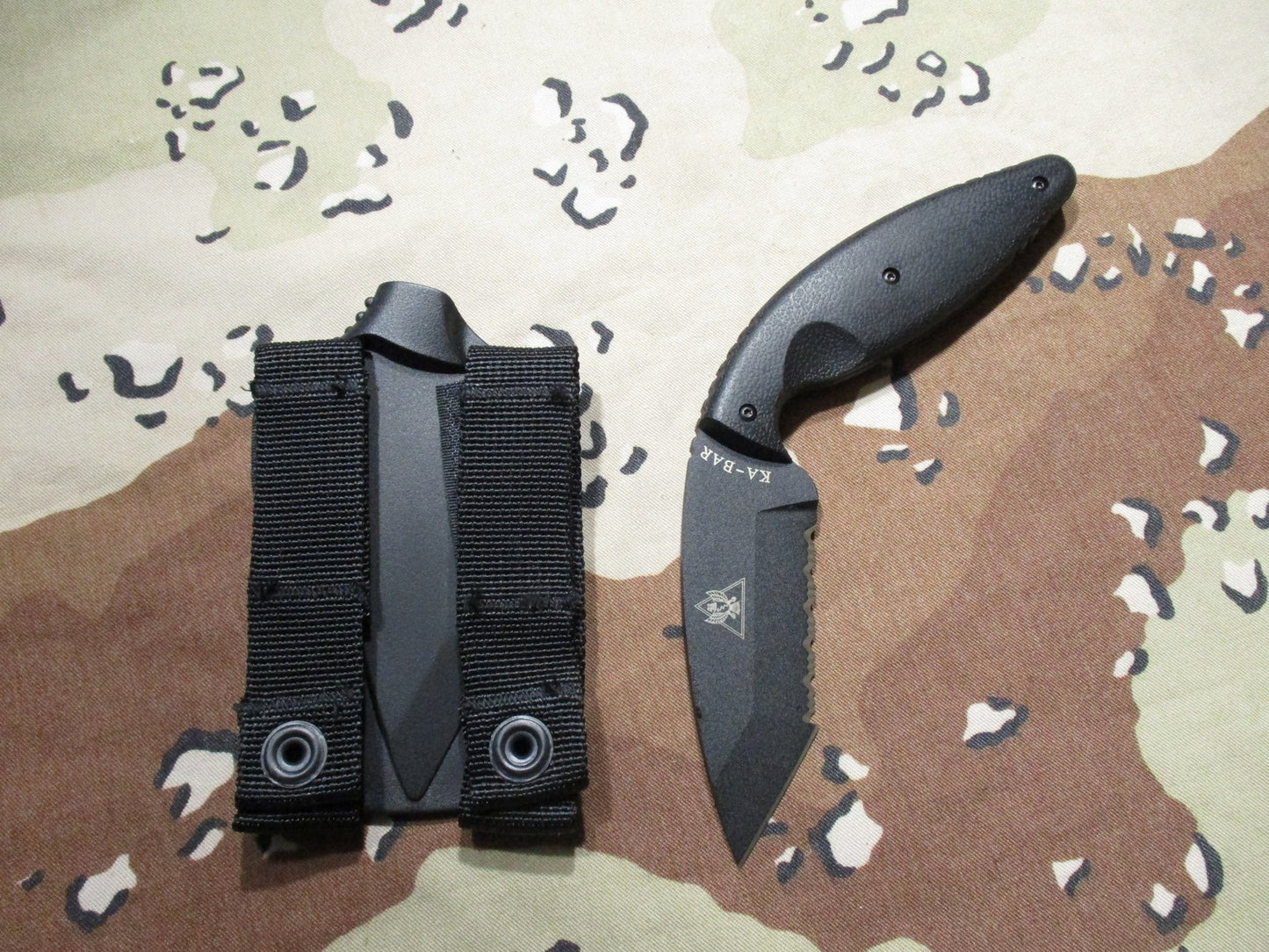KA-BAR TDI Law Enforcement Fixed Blade Knife Serrated w/ Sheath Used - Excellent