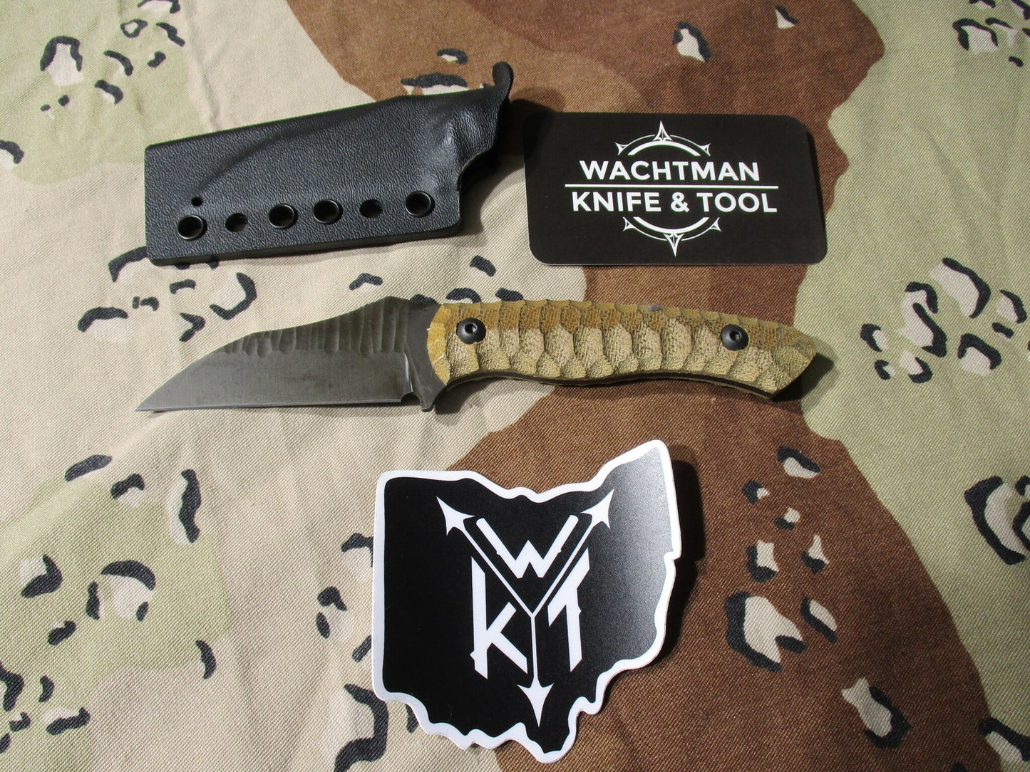 Wachtman Knife & Tool WCH002ODS Fixed Blade Knife w/ Kydex Sheath - New