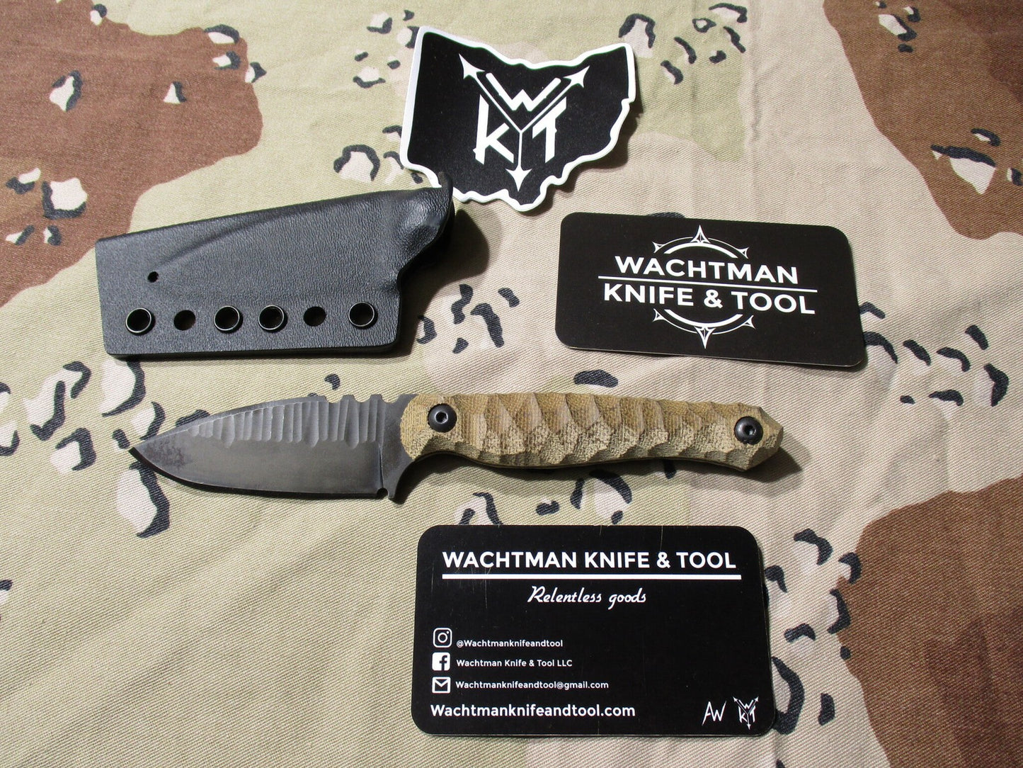 Wachtman Knife & Tool Eddy 2 80CRV2 Micarta Handle w/ Kydex Sheath