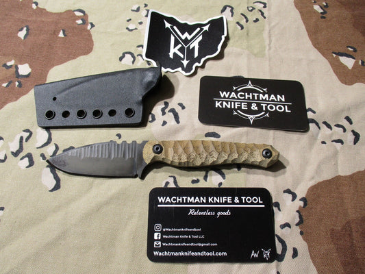 Wachtman Knife & Tool Eddy 2 80CRV2 Micarta Handle w/ Kydex Sheath