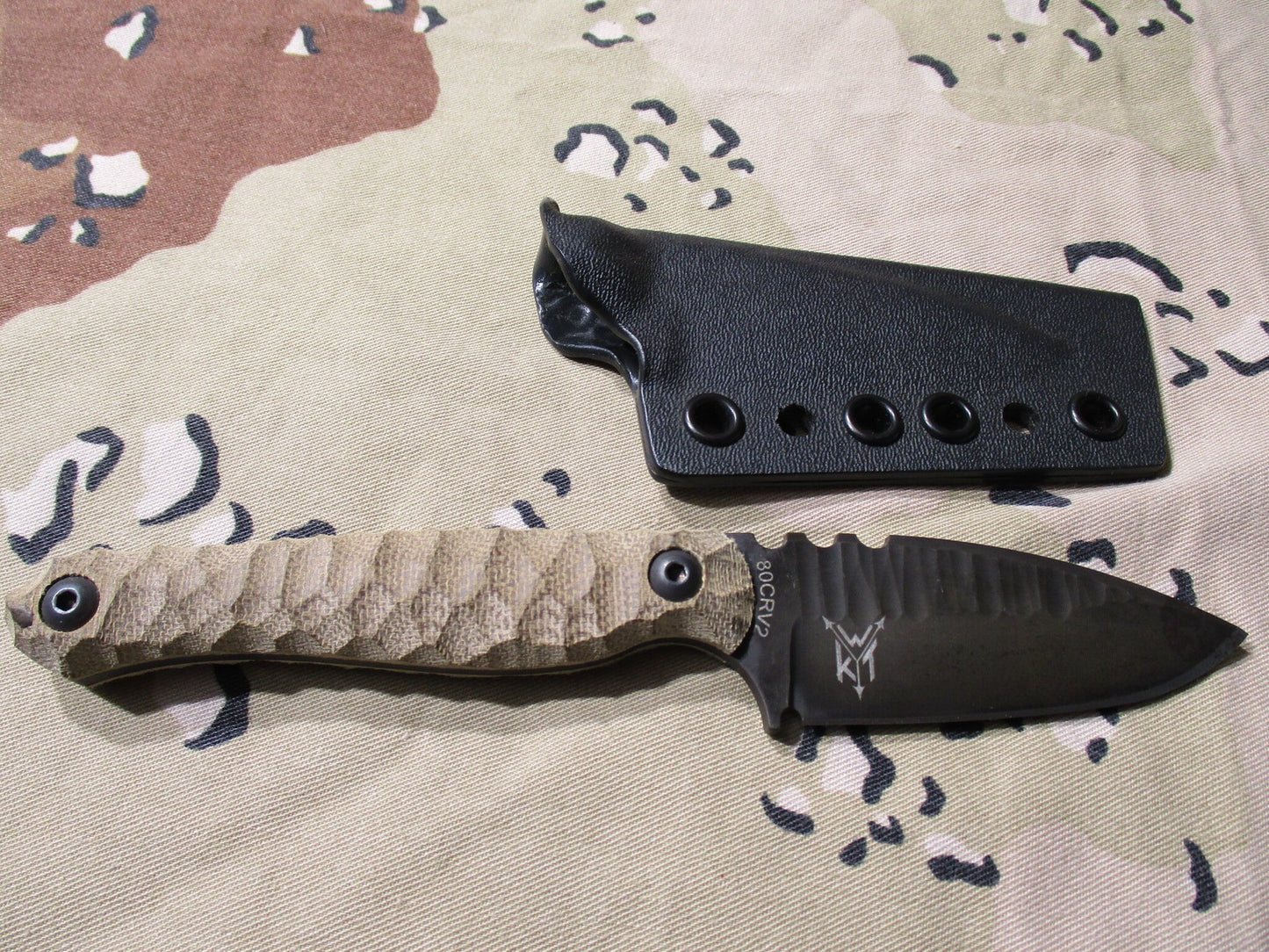 Wachtman Knife & Tool Eddy 2 80CRV2 Micarta Handle w/ Kydex Sheath
