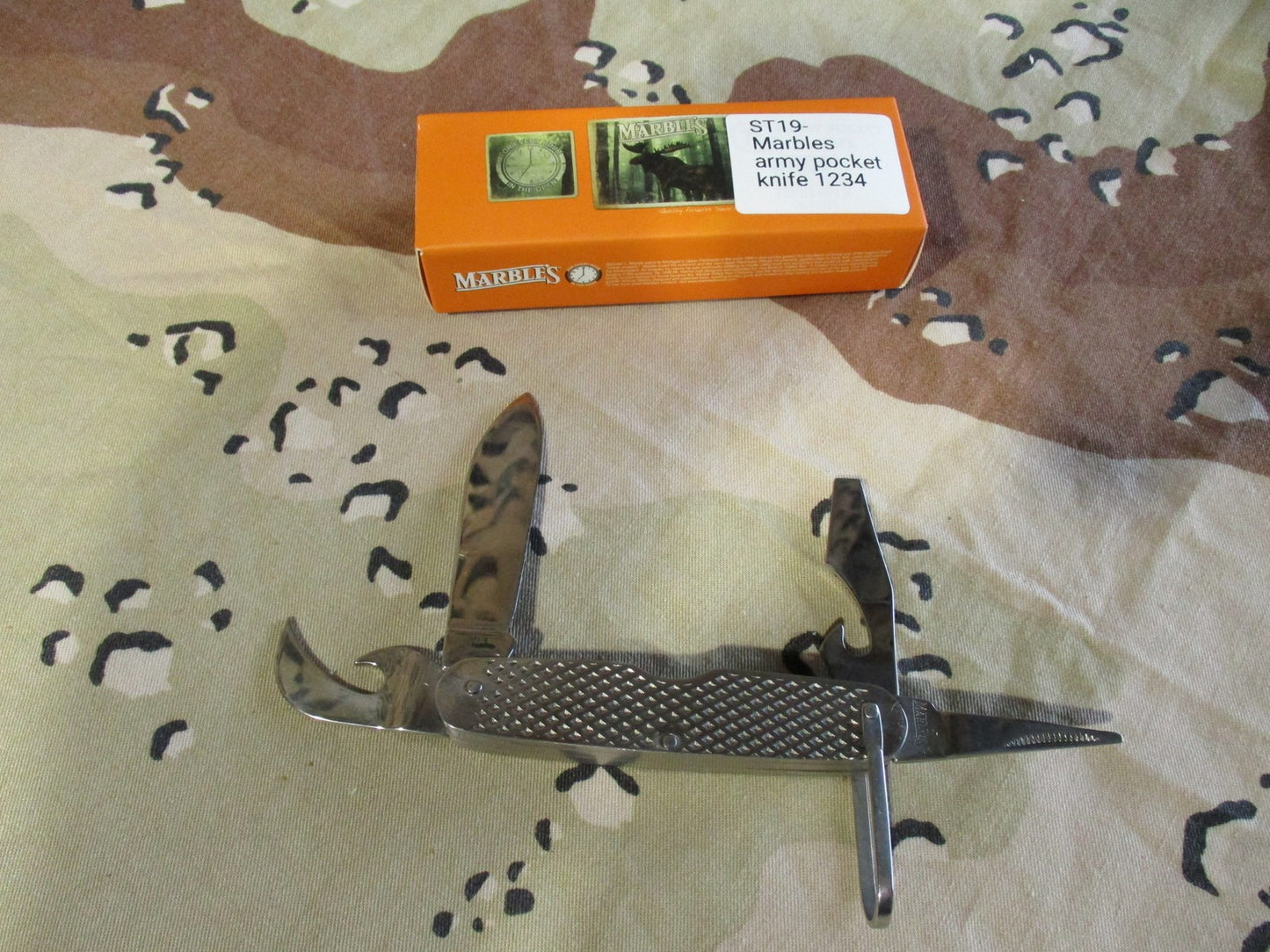Marbles Army Pocket Knife Multi-tool US Marked w/ Box
