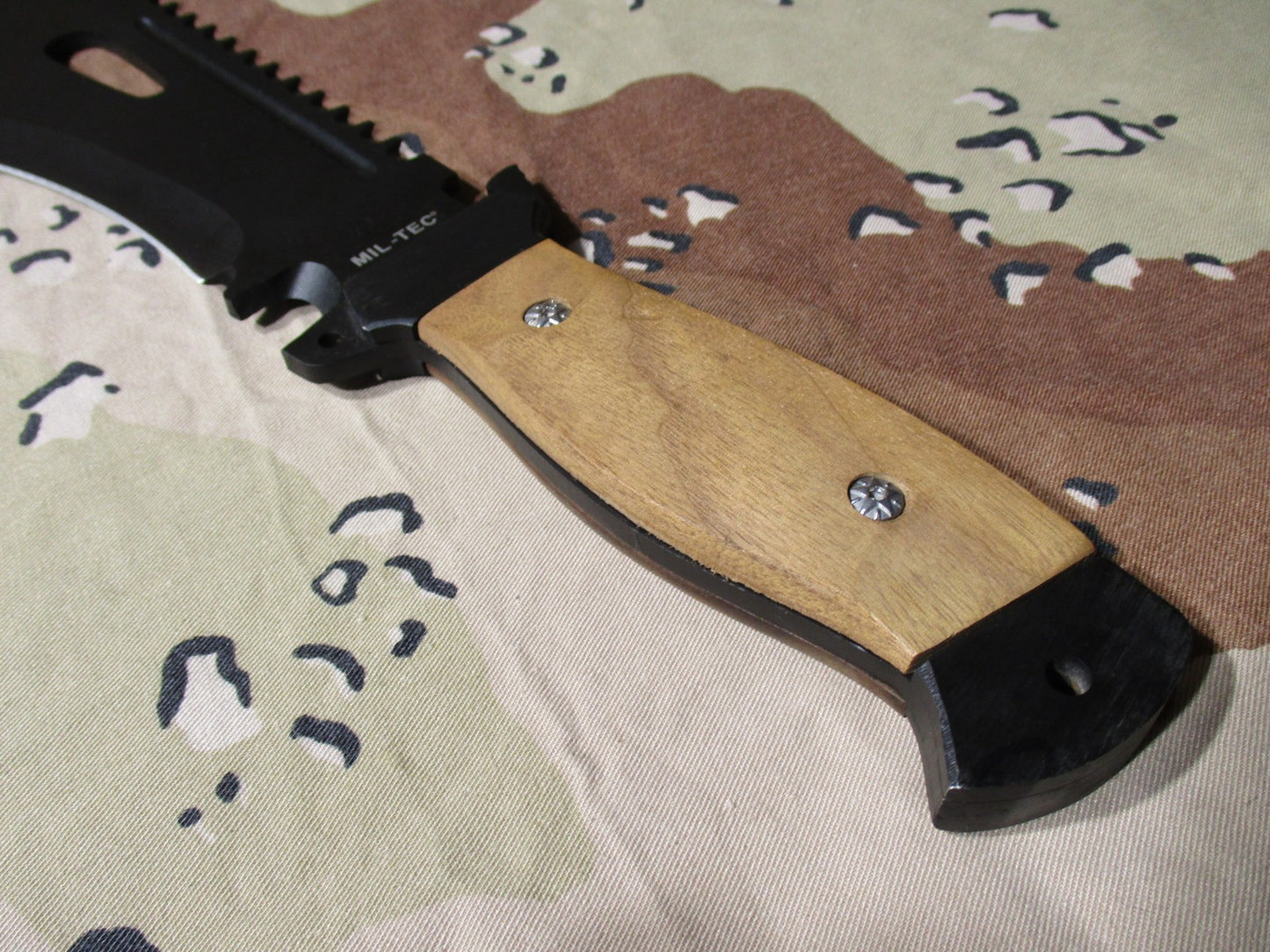 MIL-TEC Bolo Machete w/ Sheath & Serrated Back Edge - New