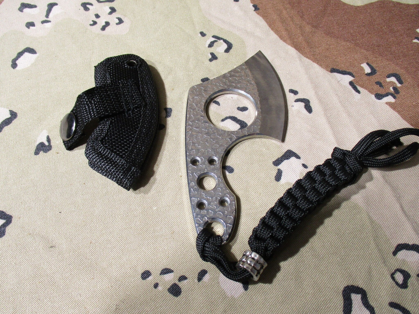 Old Forge ST19 Cleaver Fixed Blade Knife w/ Sheath & Lanyard - New