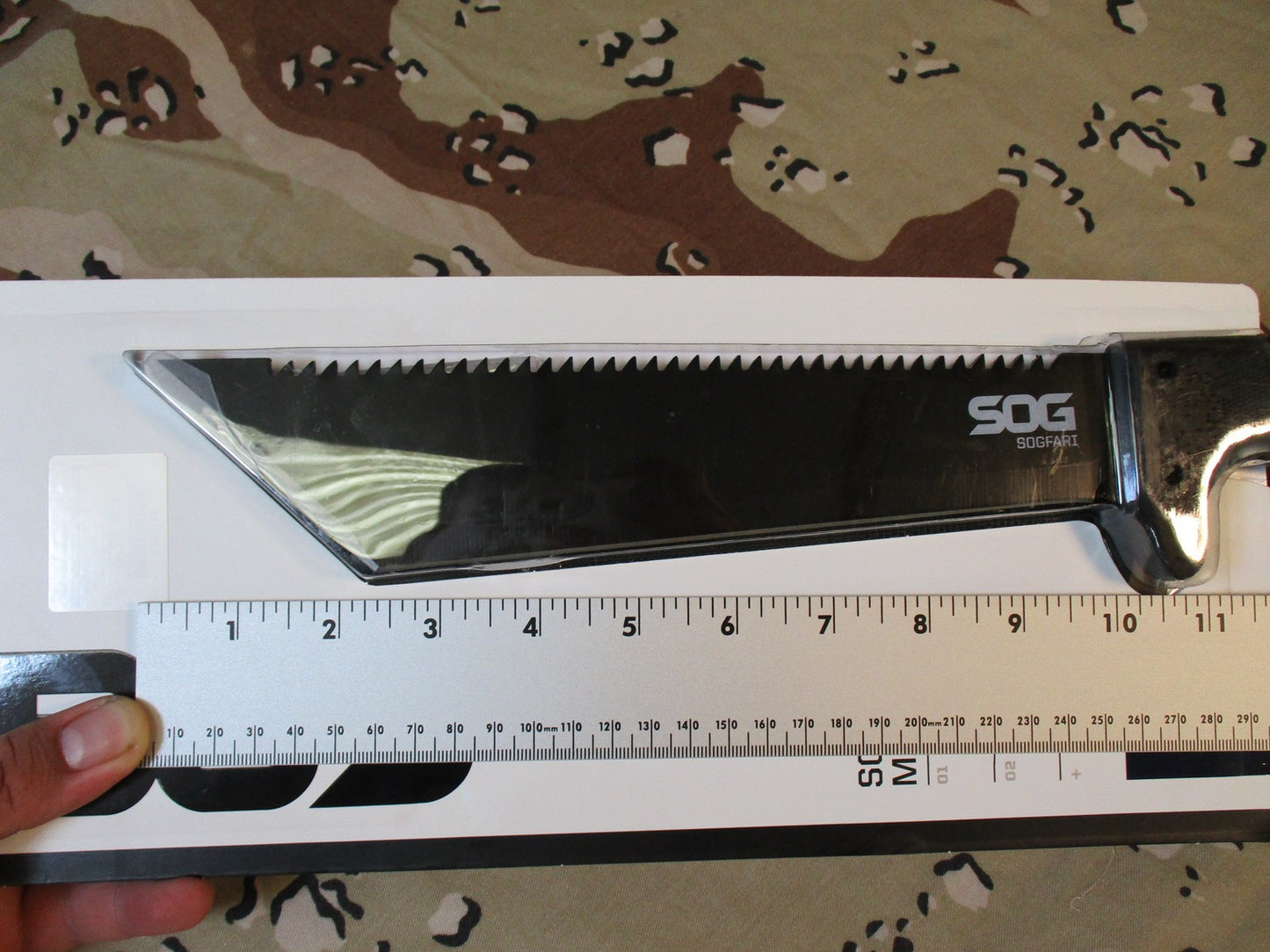 SOG Sogfari Machete 10" Fixed Blade Saw Back Tactical Knife with Sheath MC04-N
