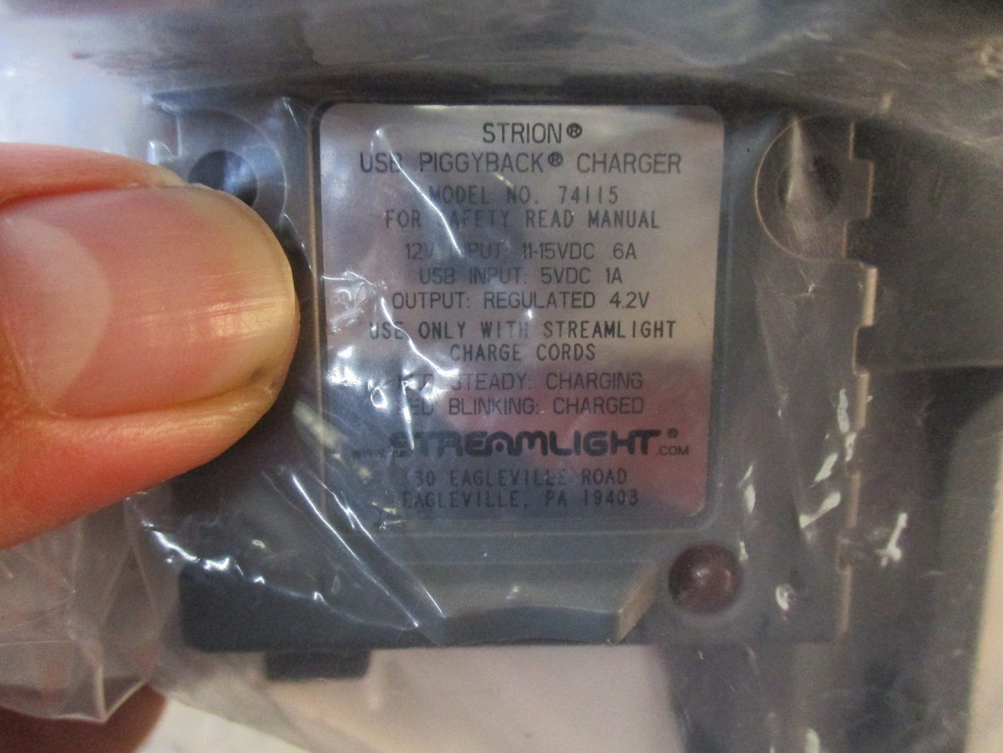 New Streamlight Strion USB Piggyback Charger 74115 Genuine Tactical Flashlight