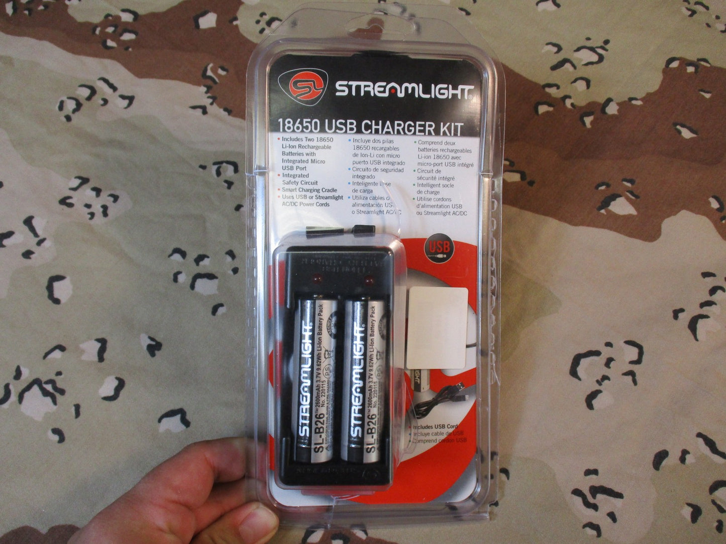 Streamlight 18650 USB Charger Kit with 2 Rechargeable Batteries