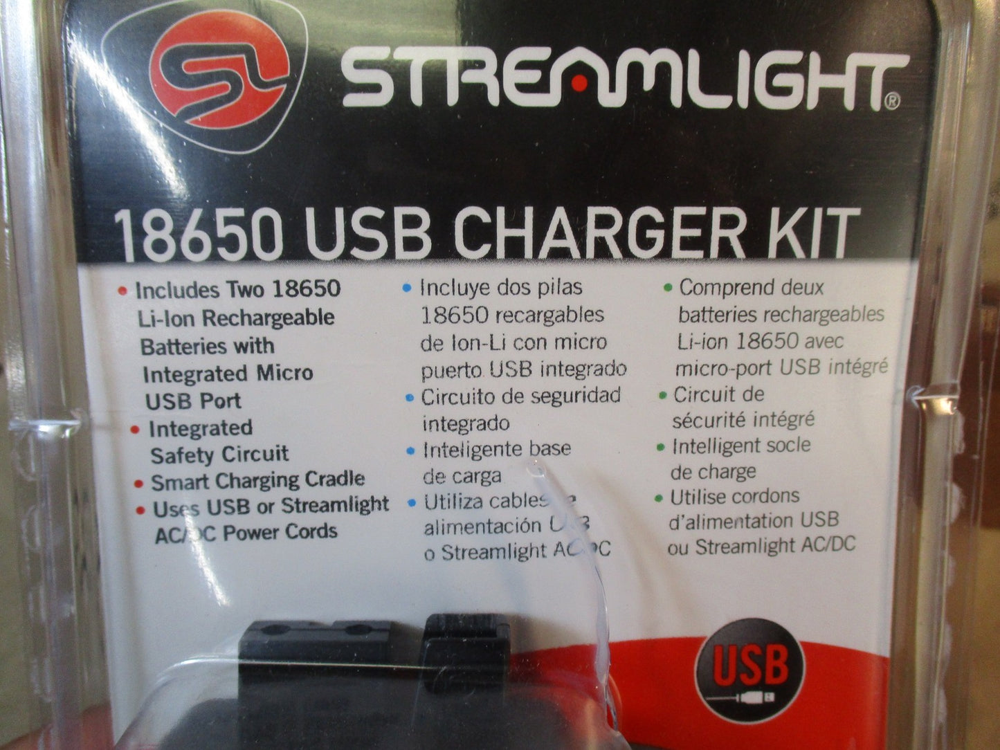 Streamlight 18650 USB Charger Kit with 2 Rechargeable Batteries