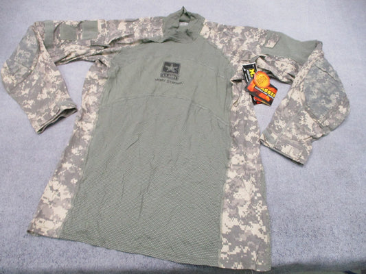 2XL MASSIF ARMY COMBAT SHIRT FLAME RESISTANT FRONT EMBLEM LOGO ACU DIGITAL XXL