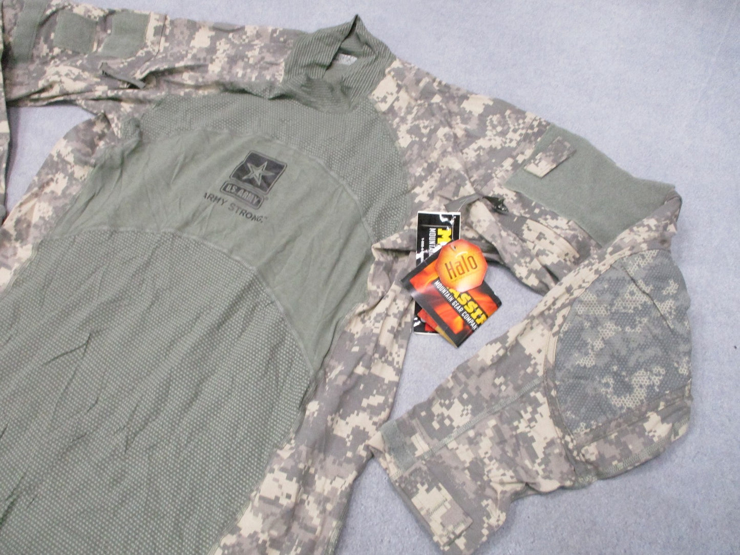 2XL MASSIF ARMY COMBAT SHIRT FLAME RESISTANT FRONT EMBLEM LOGO ACU DIGITAL XXL