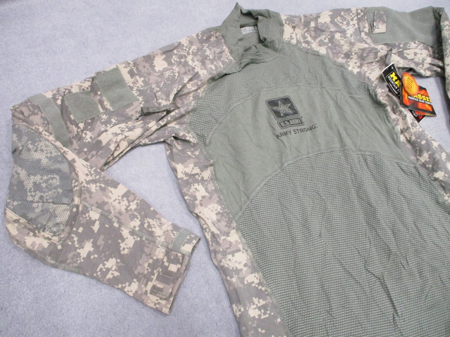2XL MASSIF ARMY COMBAT SHIRT FLAME RESISTANT FRONT EMBLEM LOGO ACU DIGITAL XXL