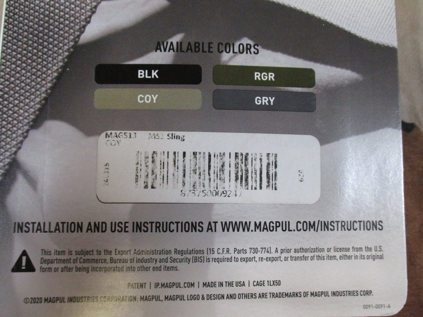 New Magpul MS1 Sling Multi-Mission System Coyote MAG513 Tactical Gear