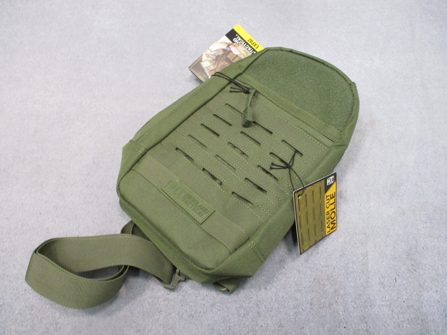 Highland Tactical Expat Sling Pack Dark Green Laser Cut MOLLE New With Tags