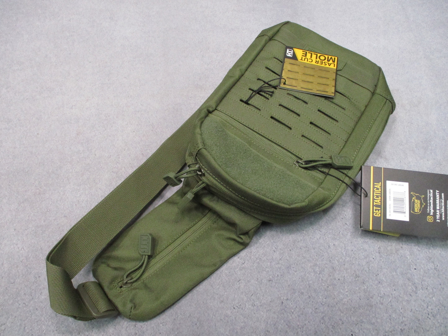 Highland Tactical Expat Sling Pack Dark Green Laser Cut MOLLE New With Tags
