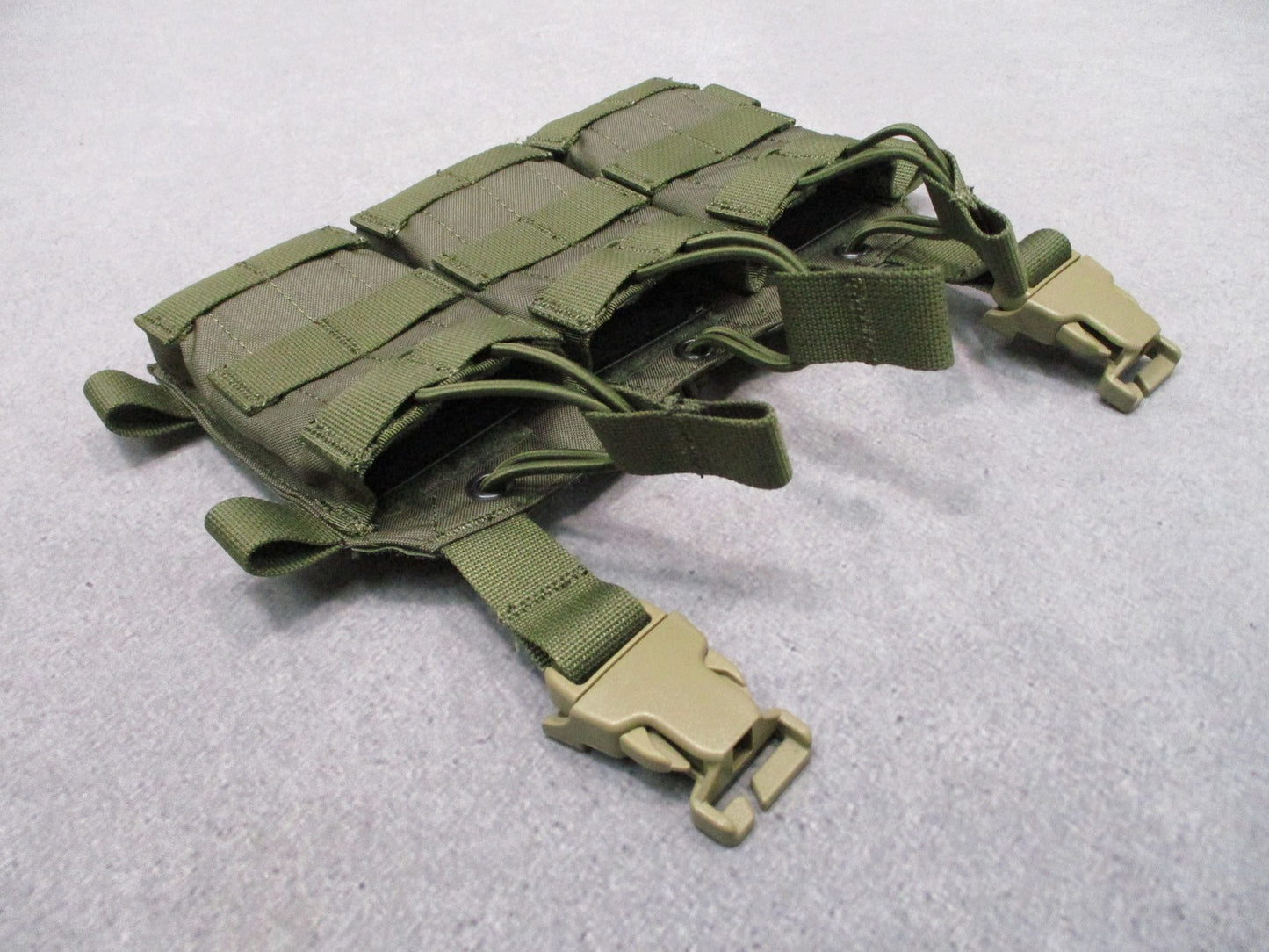HRT Tactical Gear Triple 5.56/.223 Placard Olive Drab Rifle Mag Pouch Shingle