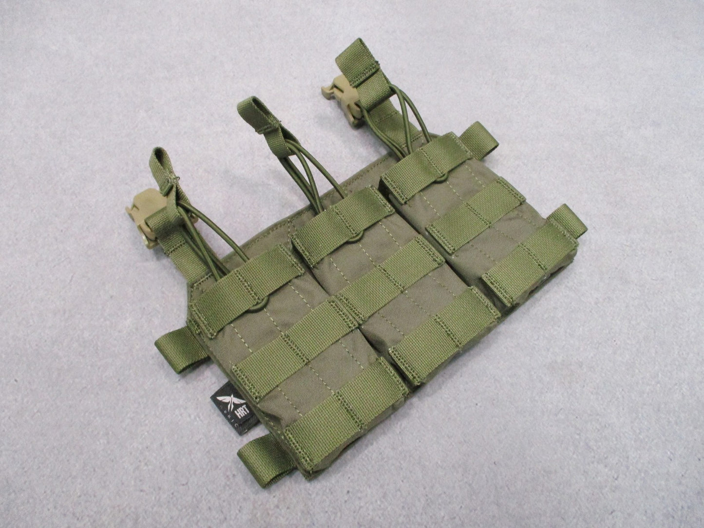 HRT Tactical Gear Triple 5.56/.223 Placard Olive Drab Rifle Mag Pouch Shingle