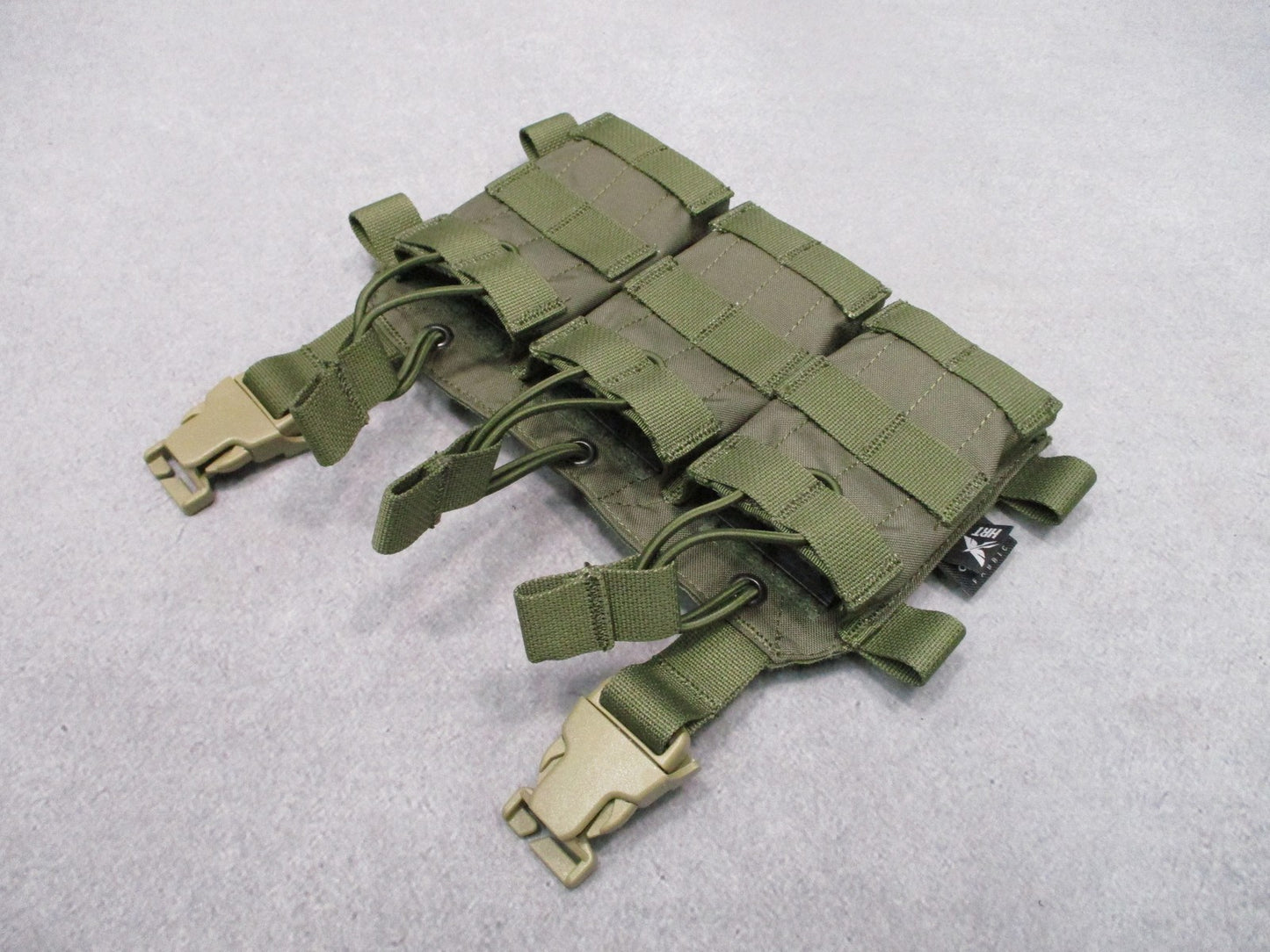 HRT Tactical Gear Triple 5.56/.223 Placard Olive Drab Rifle Mag Pouch Shingle