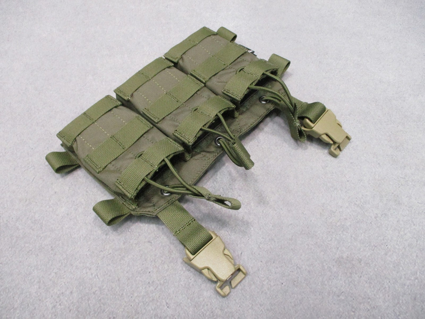 HRT Tactical Gear Triple 5.56/.223 Placard Olive Drab Rifle Mag Pouch Shingle
