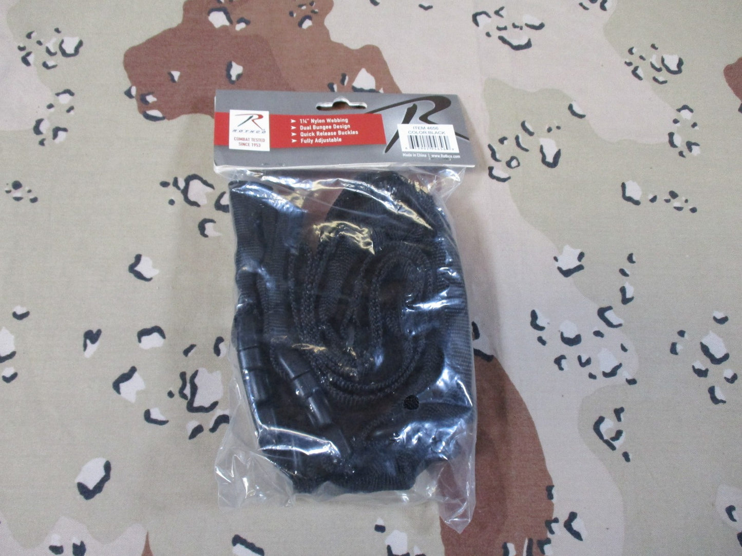 Rothco 2-Point Tactical Rifle Sling Dual Bungee Quick Release Black 4656 New