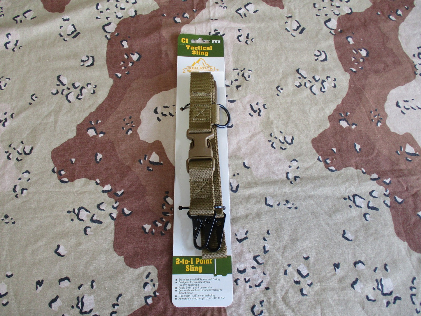 Red Rock Outdoor Gear 2-to-1 Point Tactical Sling Coyote Tan Adjustable New