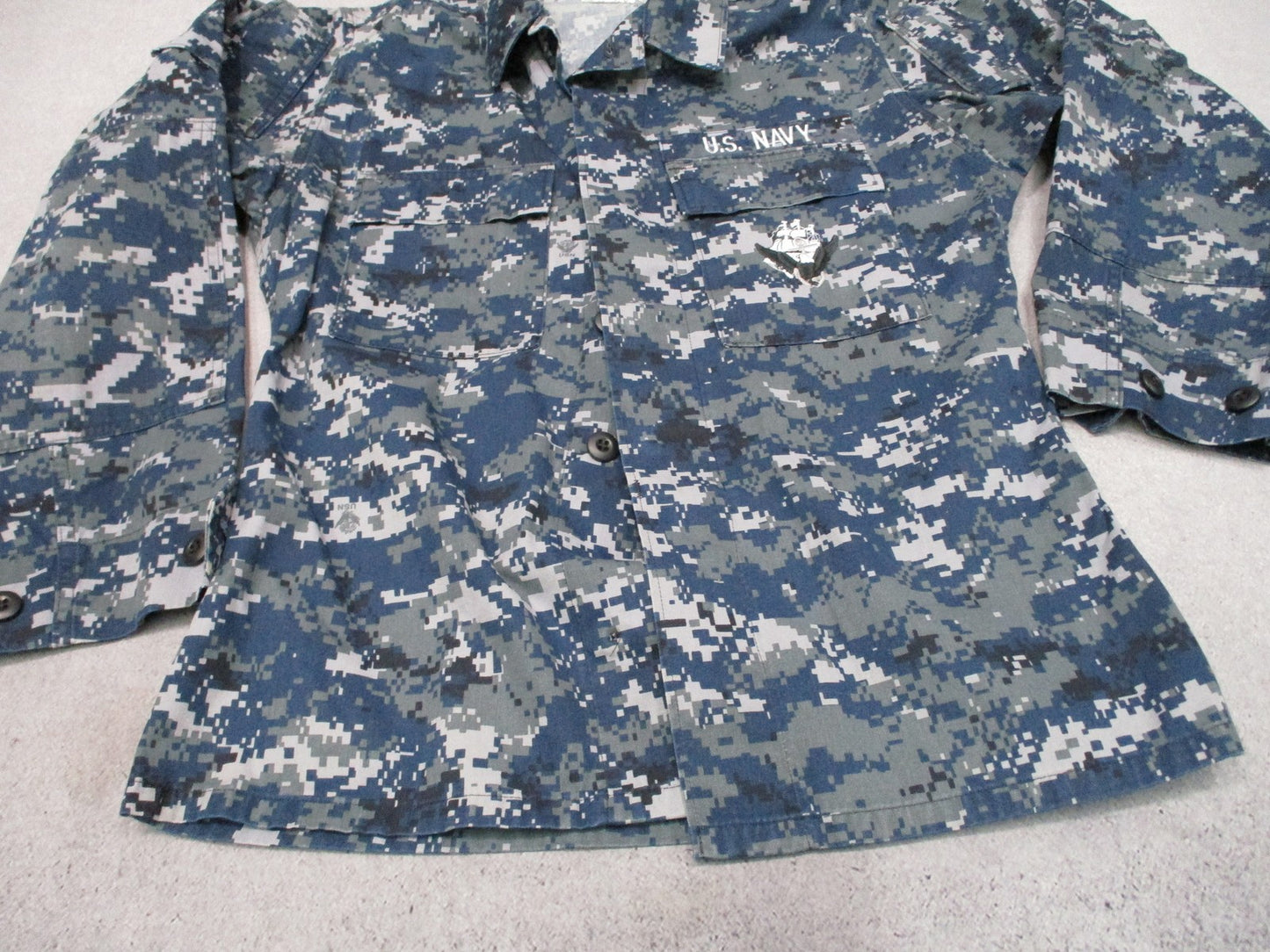 US Navy NWU Type I Digital Camo Blouse Shirt Small Regular USN Working Uniform