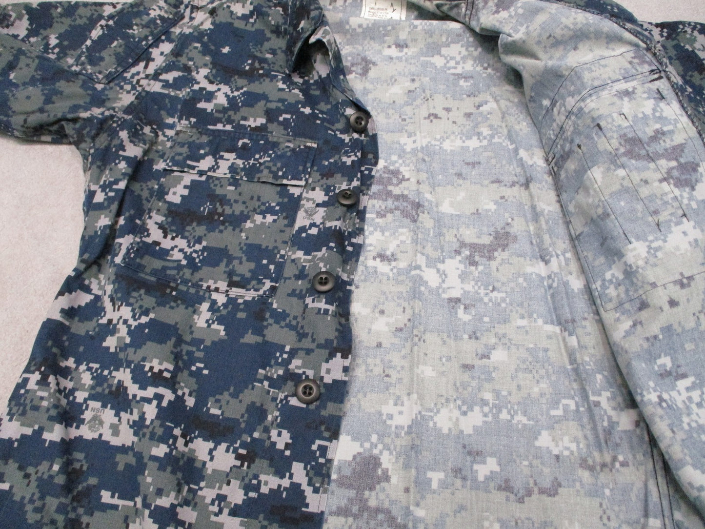 US Navy NWU Type I Digital Camo Blouse Shirt Small Regular USN Working Uniform