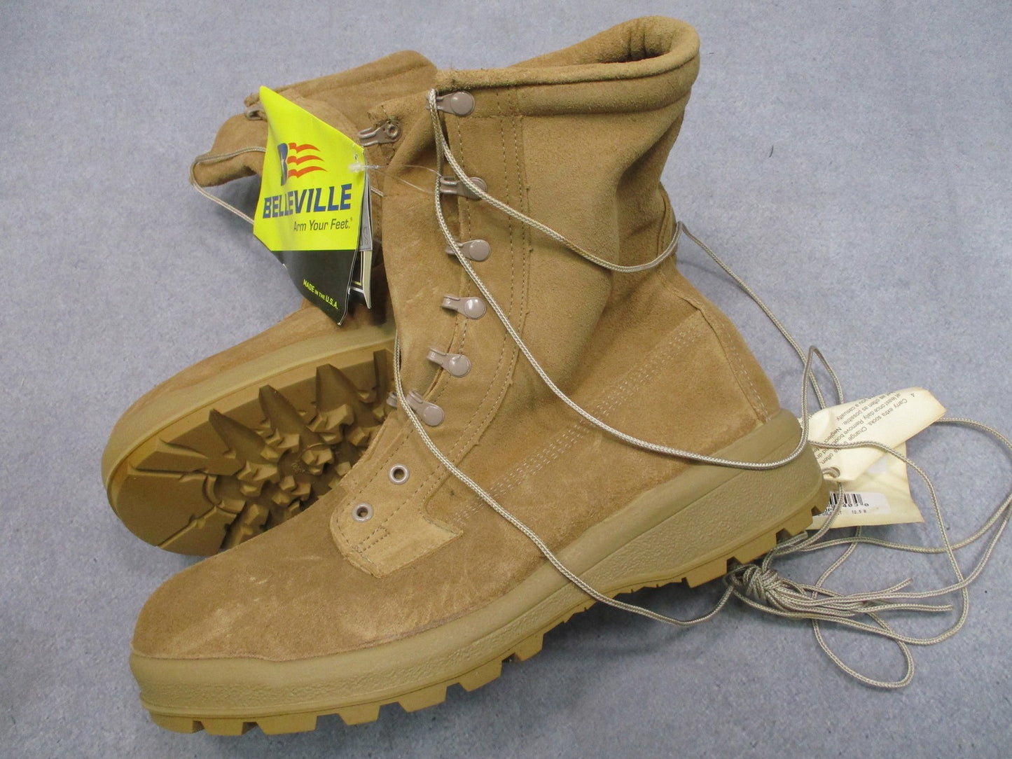 New Belleville ICWR GORE-TEX Military Boots Tan Suede Vibram Sole Men's 12.5 R